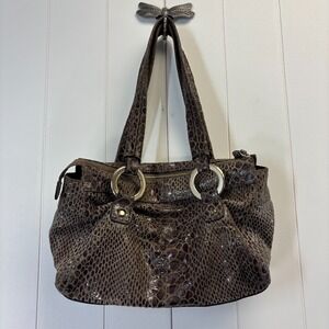 B Makowsky Women Boho Animal Print Leather Handbag Designer Mob Wife Classic